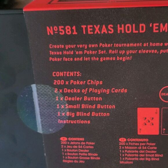 Gentlemen's Hardware Texas Hold 'Em Poker Set Gift Tin - 200 Chips 2 Card Decks - Picture 6 of 8